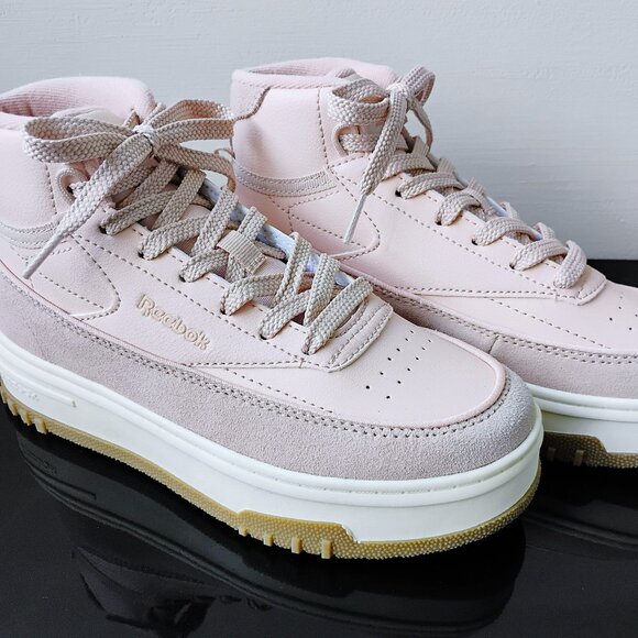 Reebok Women's Club C Geo Mid Lightweight Platform Sneaker in Lovely Light Pink - Picture 4 of 15